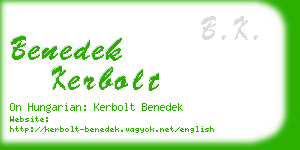 benedek kerbolt business card